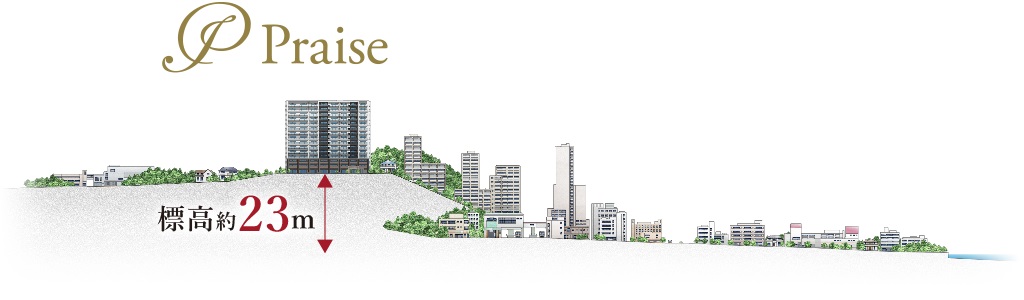 プレイズ津駅西の立体断面イメージイラスト