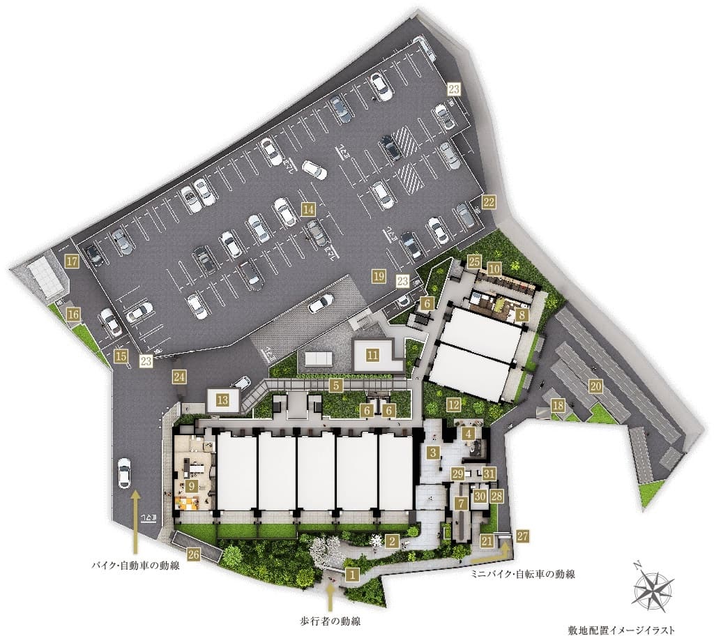 プレイズ津駅西の敷地配置イメージイラスト