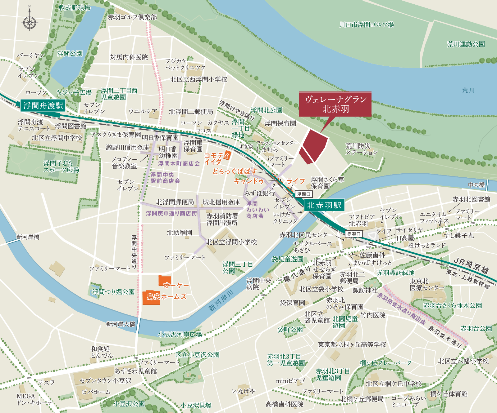 ヴェレーナグラン北赤羽マスタープレイス＆マナープレイスの現地案内図