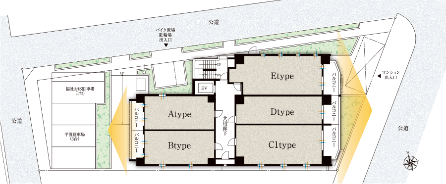 プレシスヴィアラ千住曙町の敷地配置図