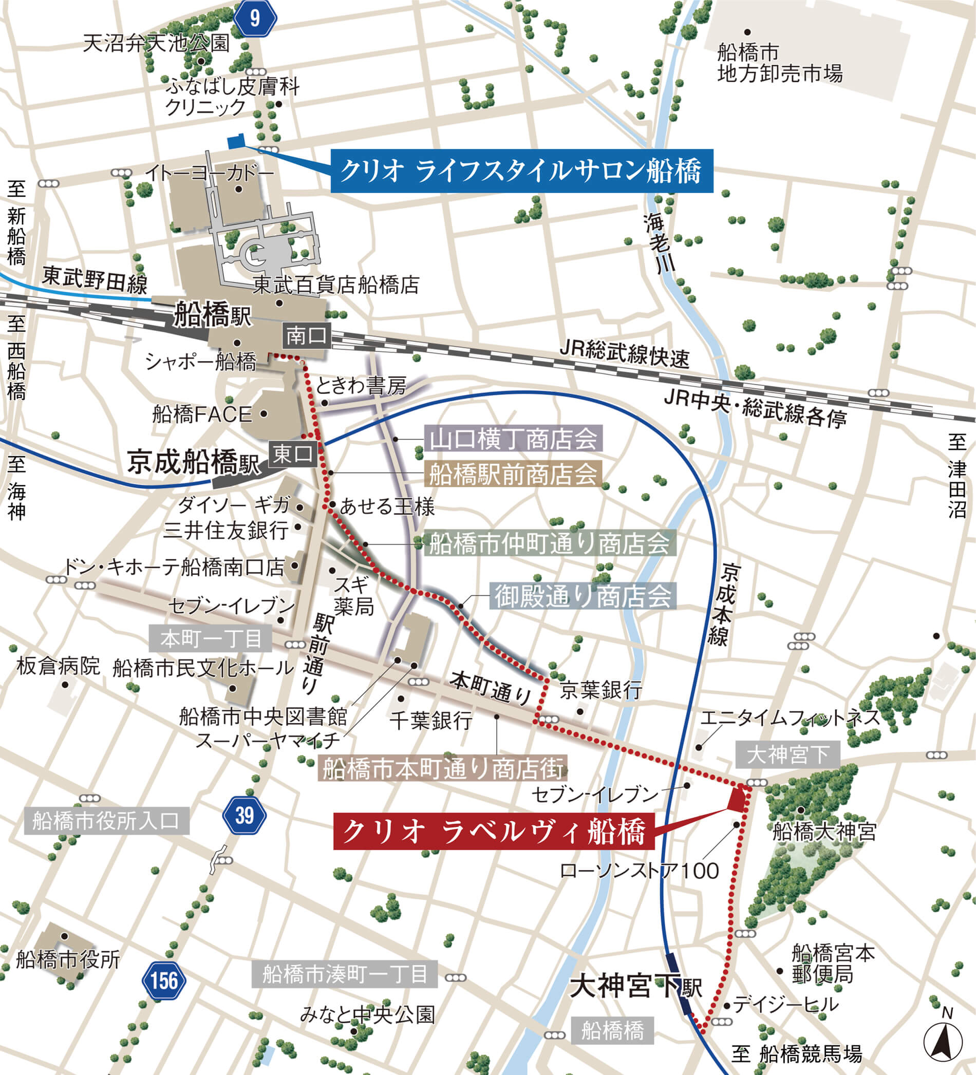 クリオ ラベルヴィ船橋の現地案内図