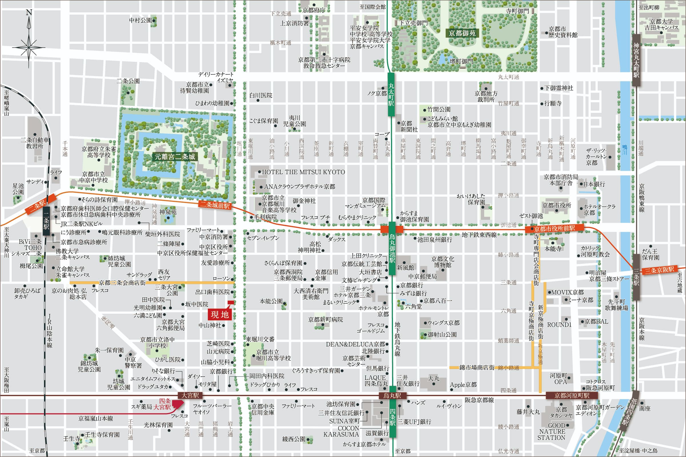 ⑤ジオ京都堀川三条の周辺地図