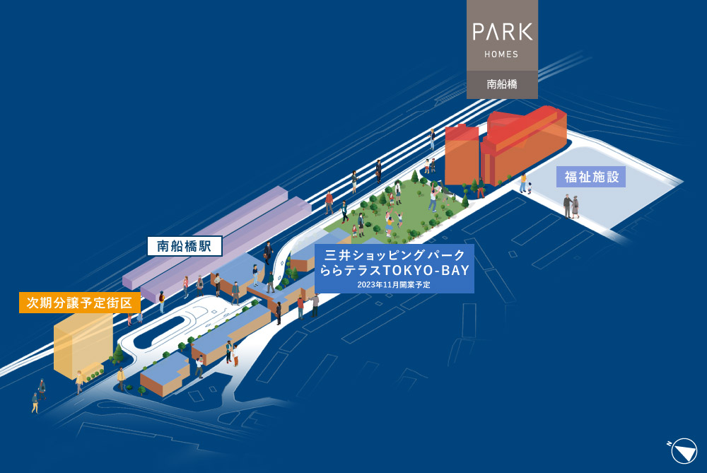 パークホームズ南船橋の駅前街区概念図