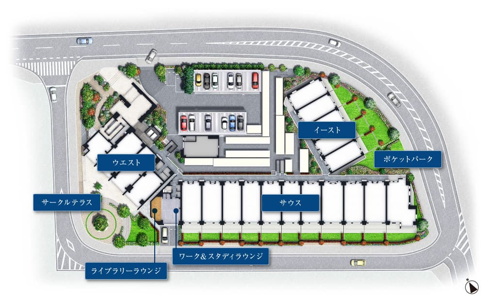 パークホームズ南船橋の敷地配置イラスト