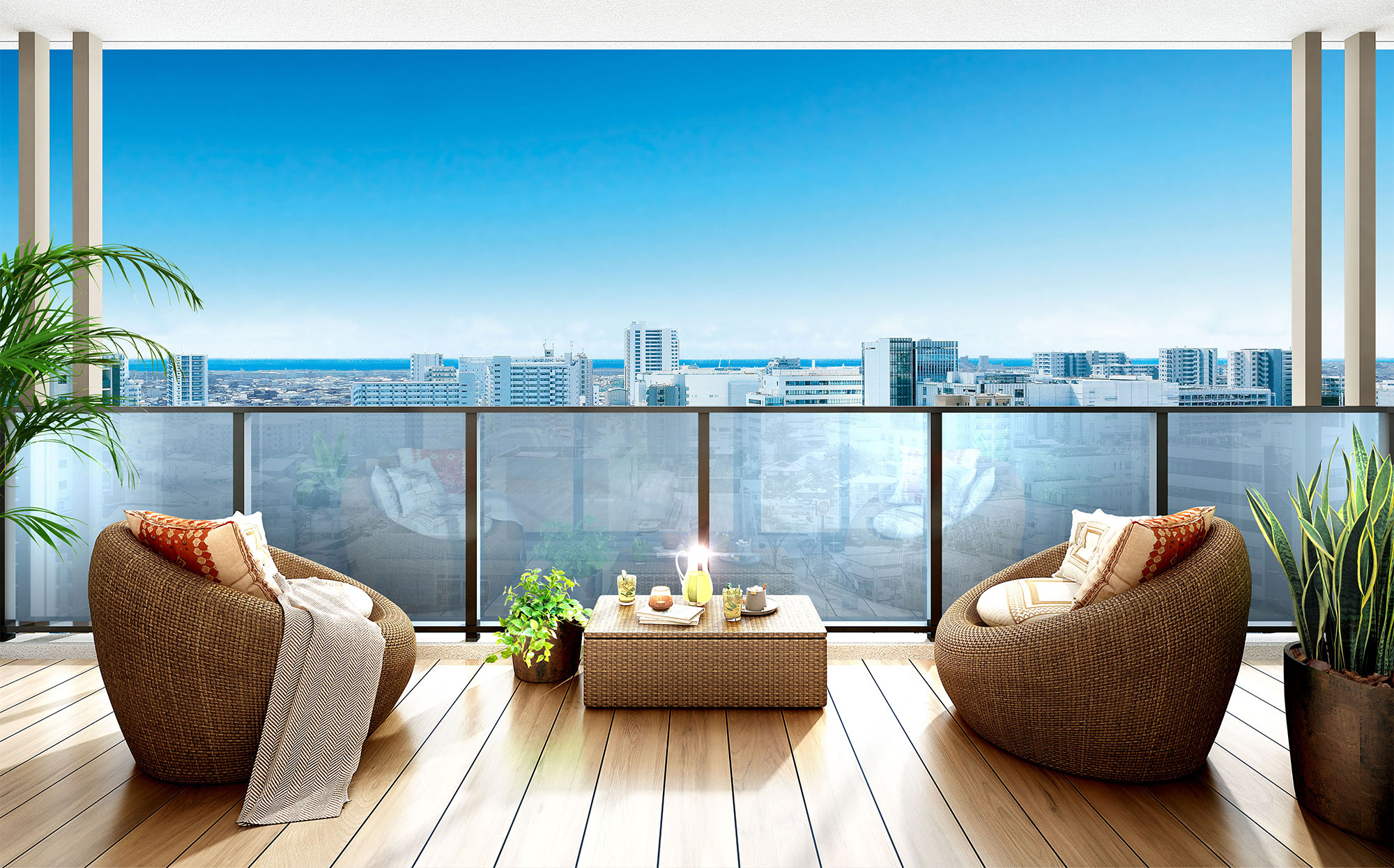 アールブラン湘南辻堂のバルコニー完成予想CG