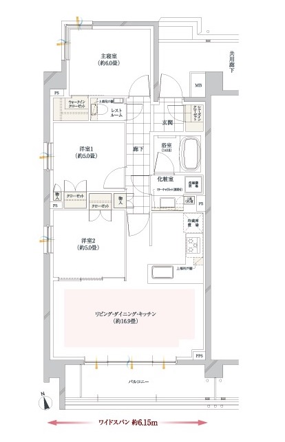 アールブラン湘南辻堂の間取り図