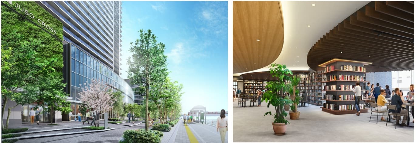 ジオタワー大阪十三のゲートガーデン完成予想図