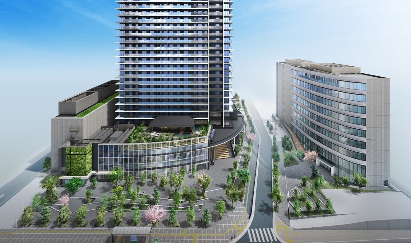 ジオタワー大阪十三の外観完成予想CG