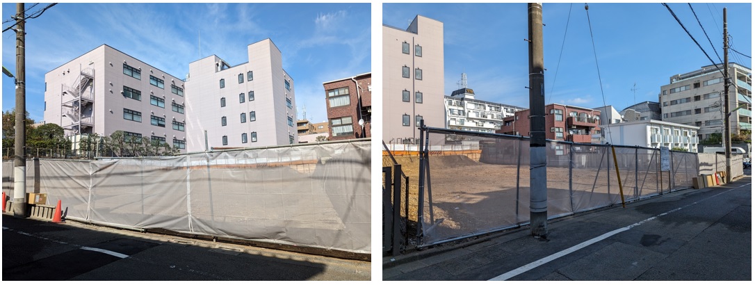 ディアナコート自由が丘翠景の建設現地