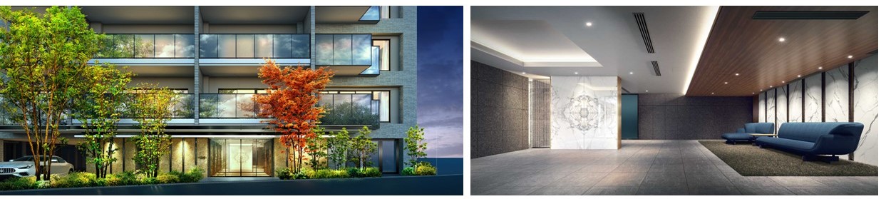 アールブラン武蔵新城テラスのエントランス完成予想CG