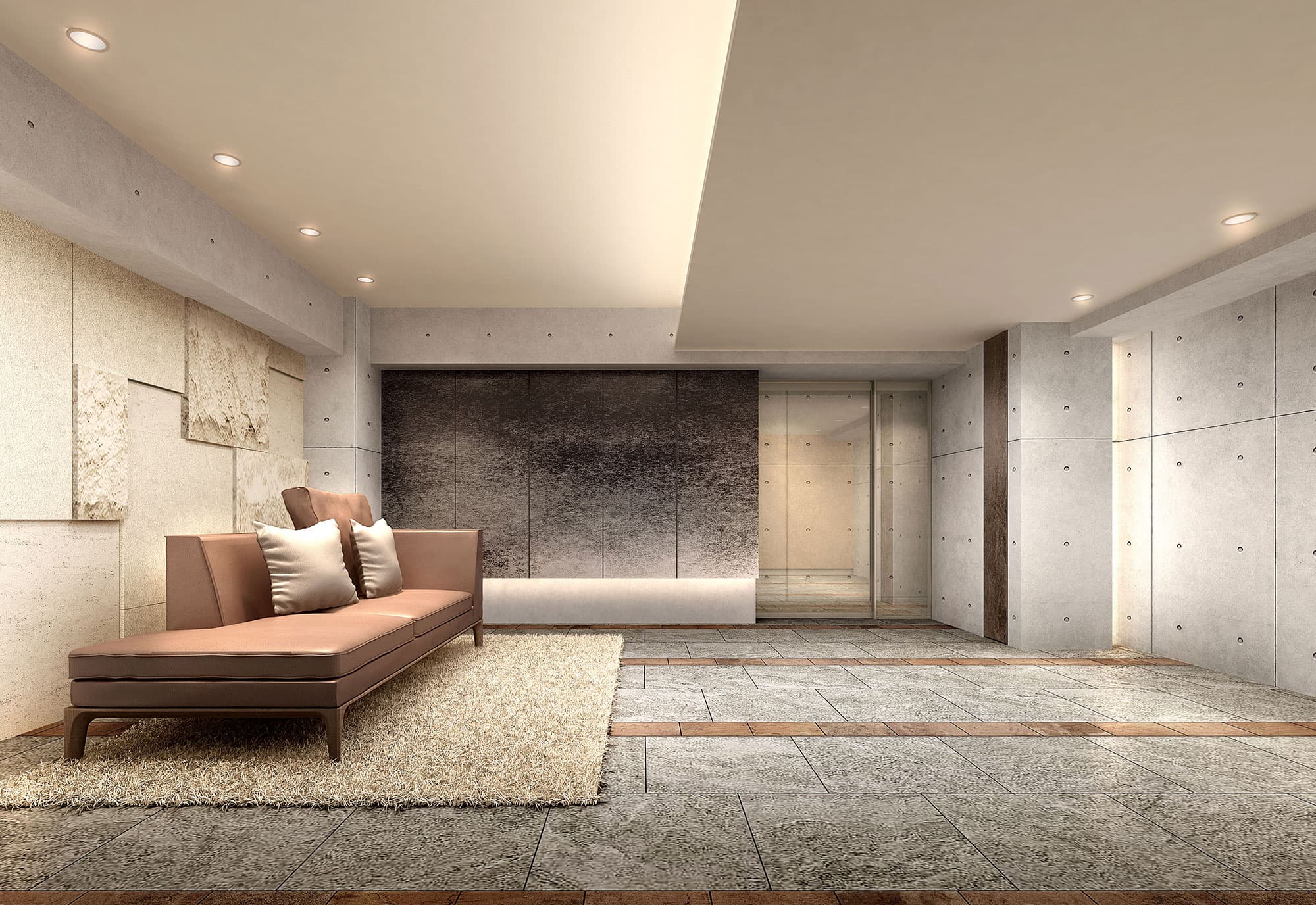 ピアース学芸大学レジデンスのエントランスホール完成予想CG