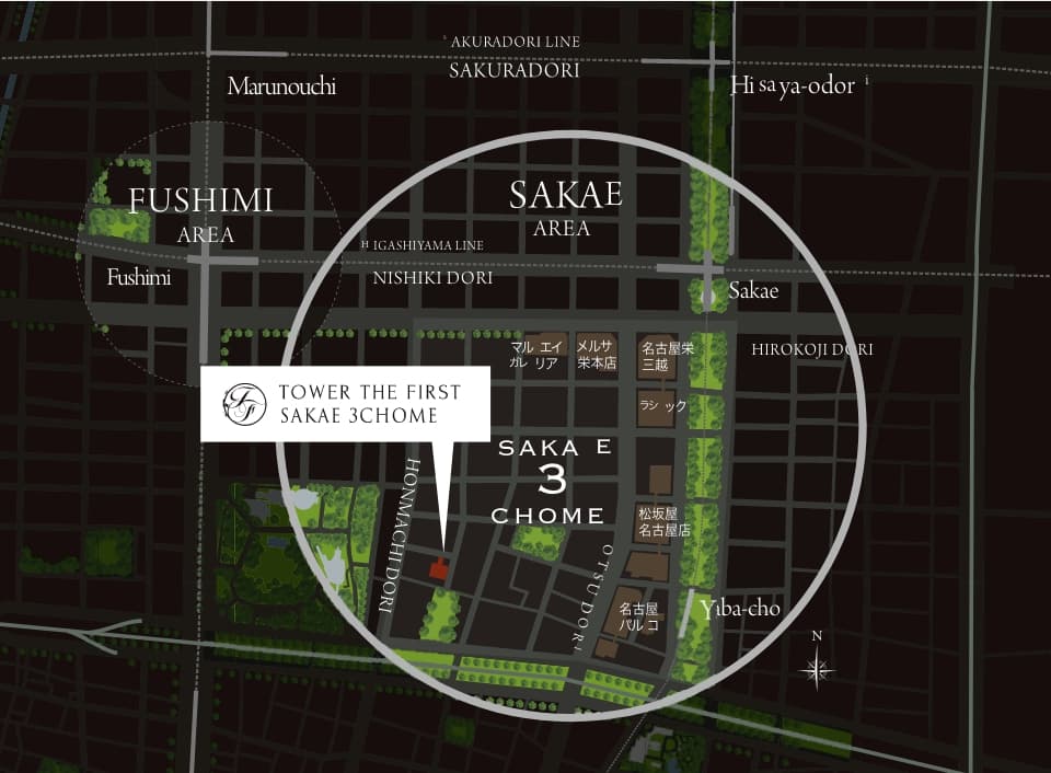 タワー・ザ・ファースト栄三丁目の周辺地図