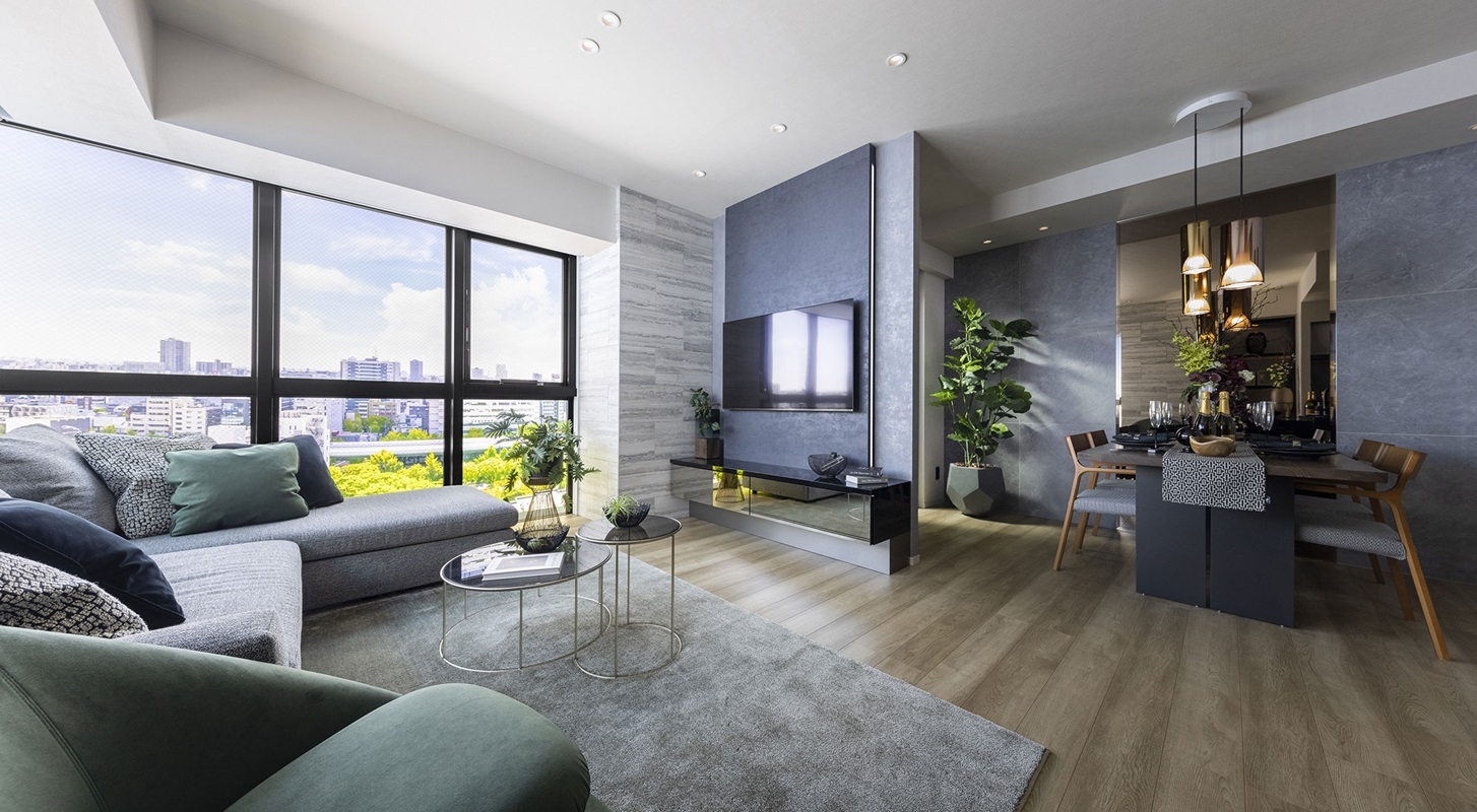 タワー・ザ・ファースト栄三丁目のリビングダイニング