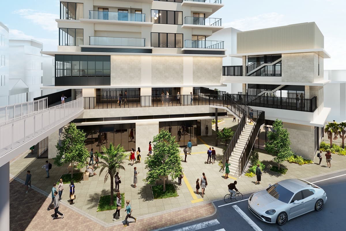 THE TOWER 湘南辻堂の外観基壇部＋駅前広場