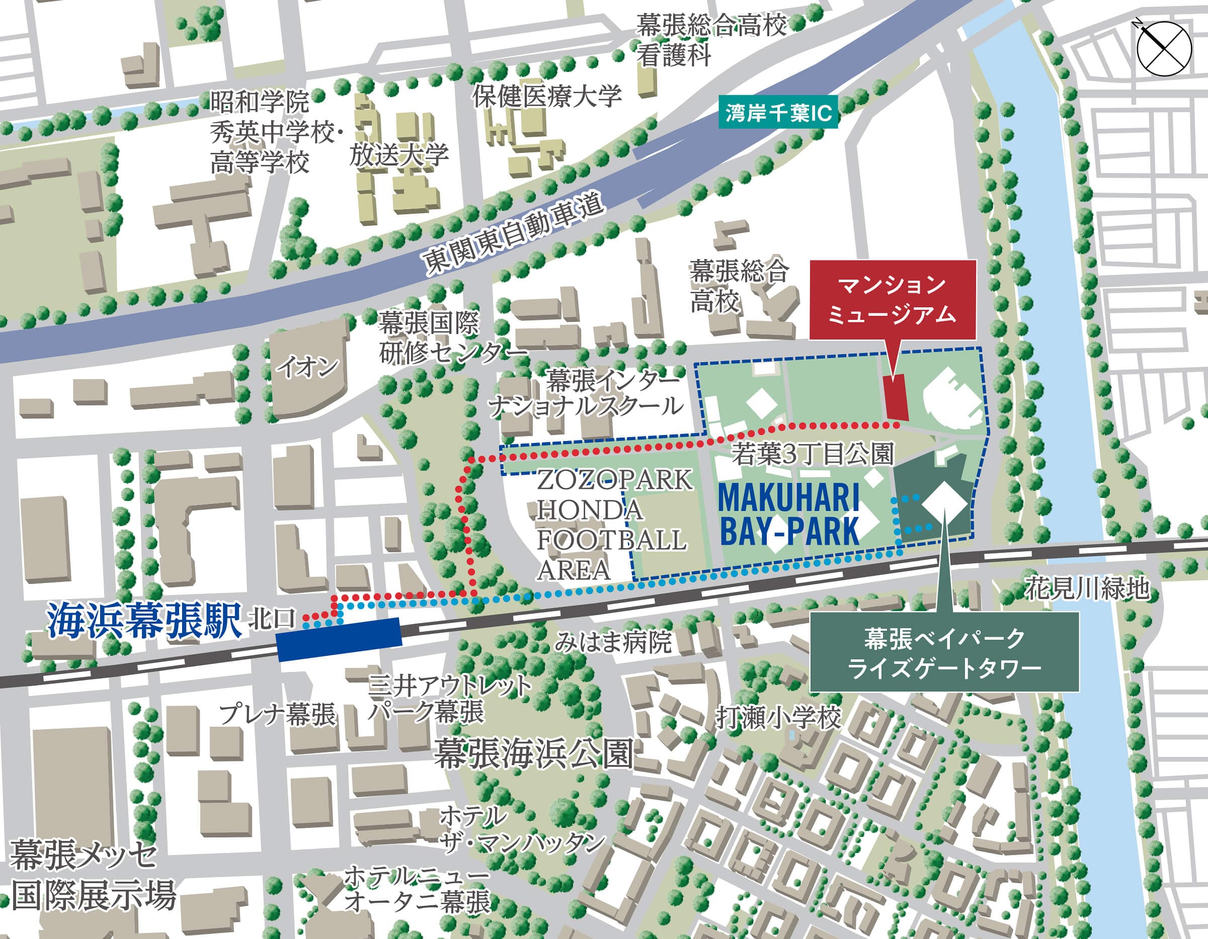 幕張ベイパーク　ライズゲートタワーの現地案内図