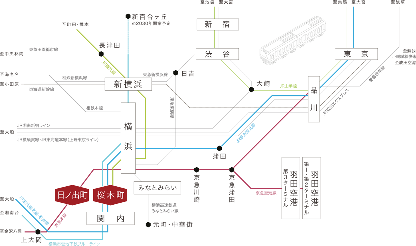 グラサージュ横濱桜木町クロスコアの交通アクセス図