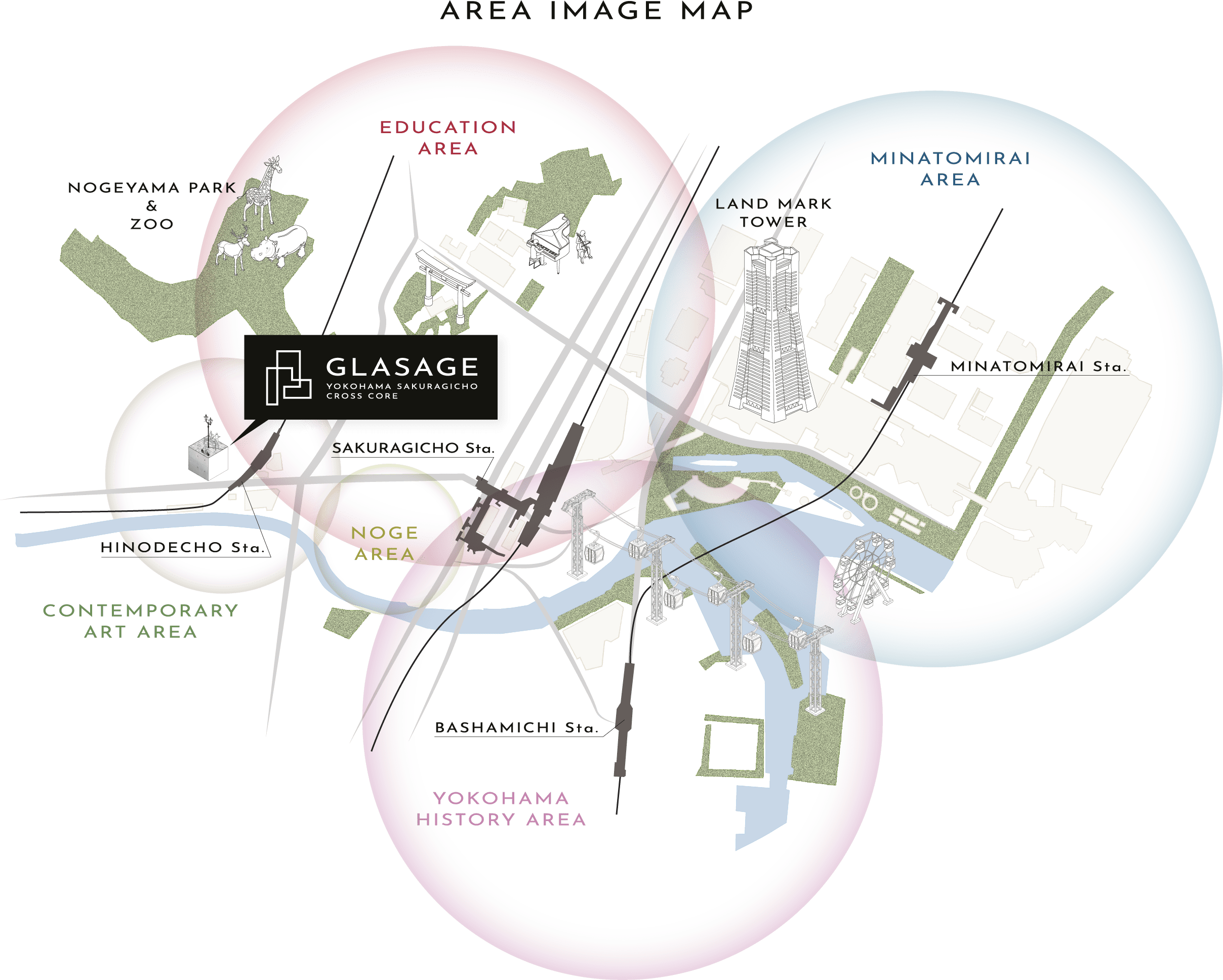グラサージュ横濱桜木町クロスコアのロケーション図