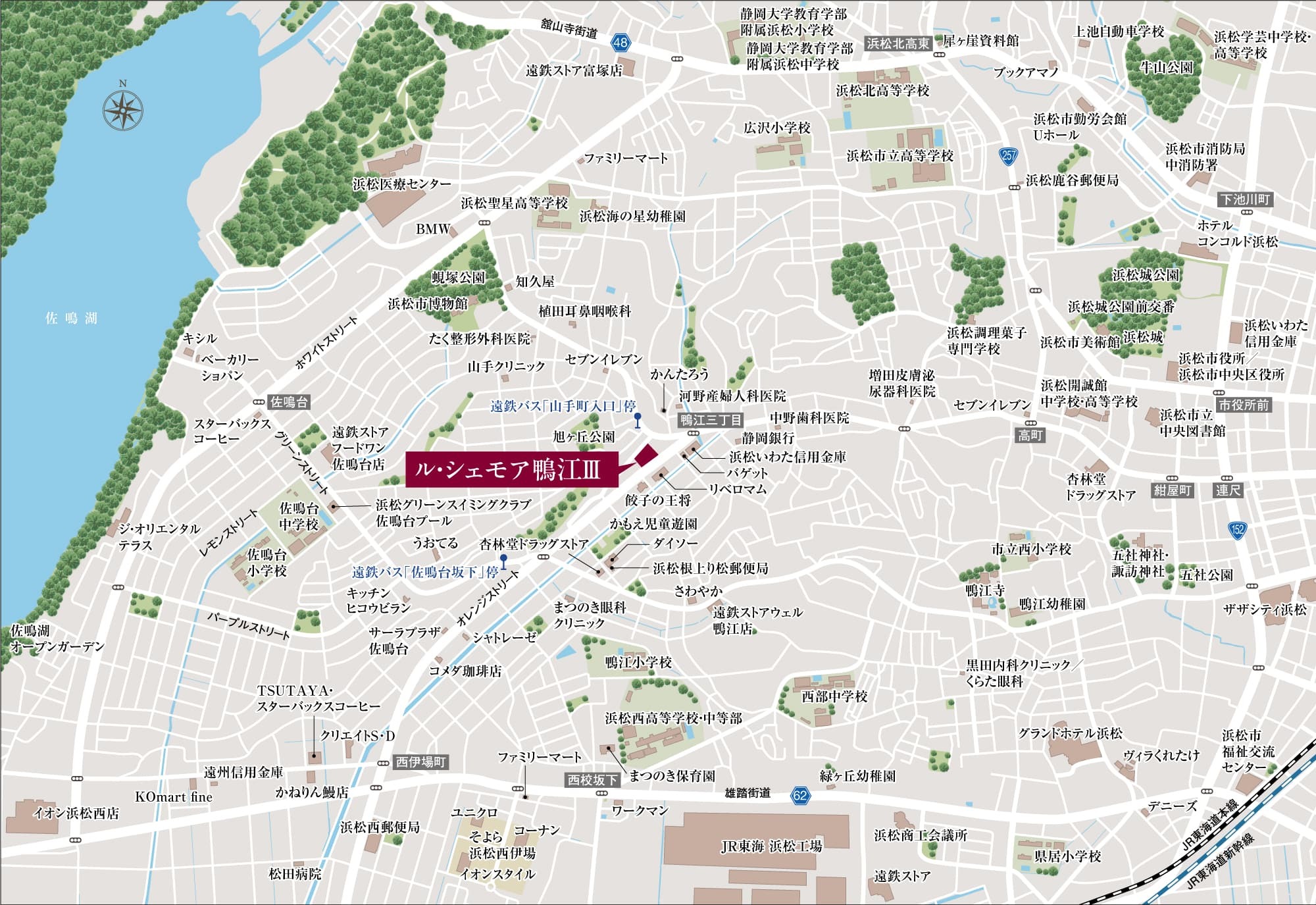 ③ル・シェモア鴨江IIIの周辺地図（WoMansion）