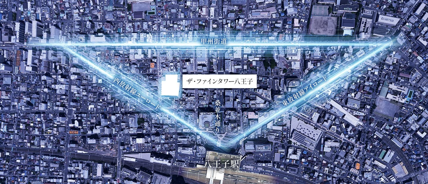 ザファインタワー八王子の駅前トライアングル（WoMansion）