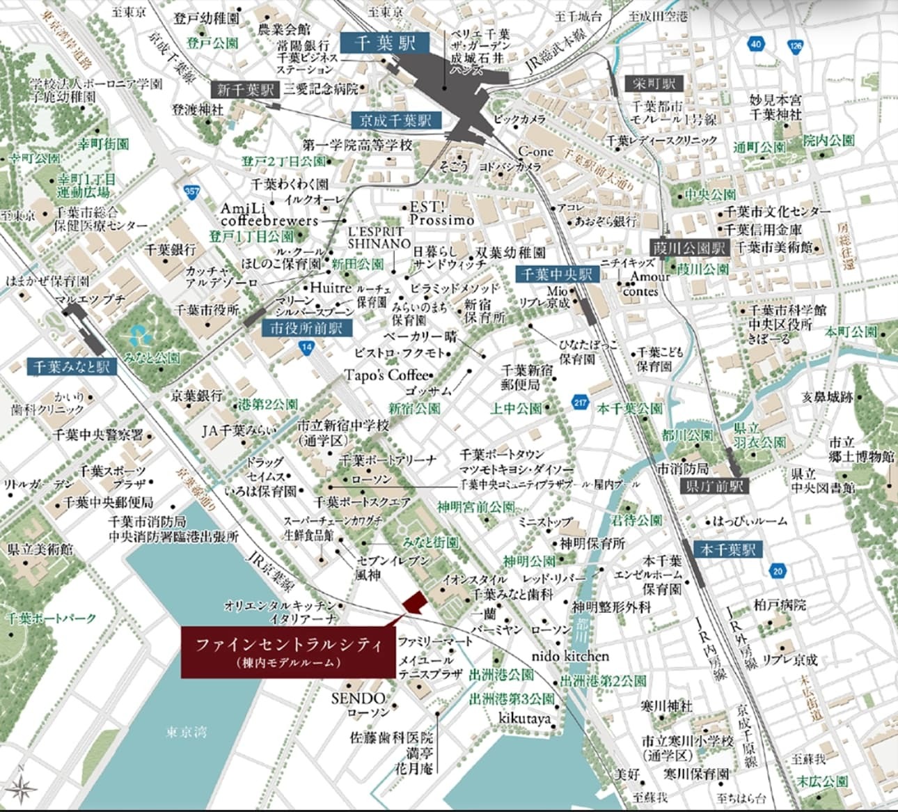 ③ファインセントラルシティの周辺地図(WoMansion)