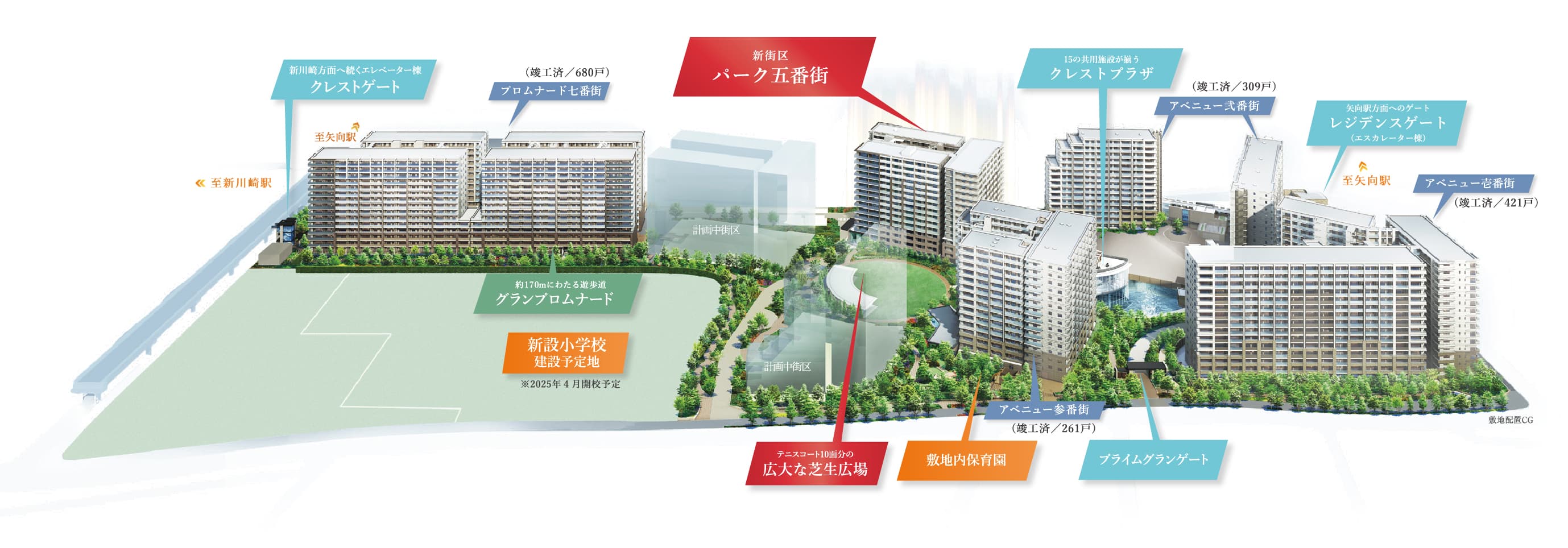 クレストプライムレジデンスの敷地配置CG