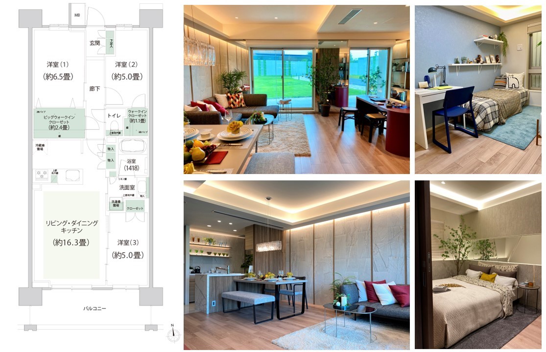 クレストプライムレジデンスのモデルルーム（Dタイプ間取り図）